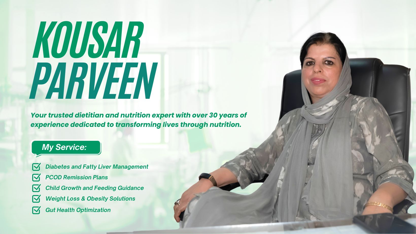 Kousar Parveen, dietitian in Srinagar